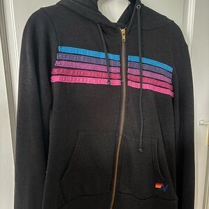 Black, Purple and Blue Aviator Nation Jacket